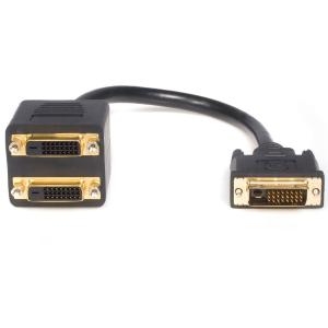 30cm DVI-D-2x DVI-D分岐ケーブル 1x DVI-D(25ピン) オス-2x