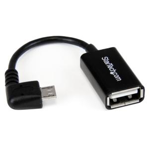 12cm L型Micro USB - USB OTG変換アダプタ マイクロUSBホストケーブル USB Aタイプ メスーUSB Micro-Bタイプ オス UUSBOTGRA｜123mk