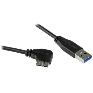 Micro USB 3.0 スリムケーブル 0.5m L型右向きマイクロUSBケーブル USB 3.0(オス) - Micro B(オス) USB 3.1 Gen 1 5Gbps USB3AU50CMRS｜123mk