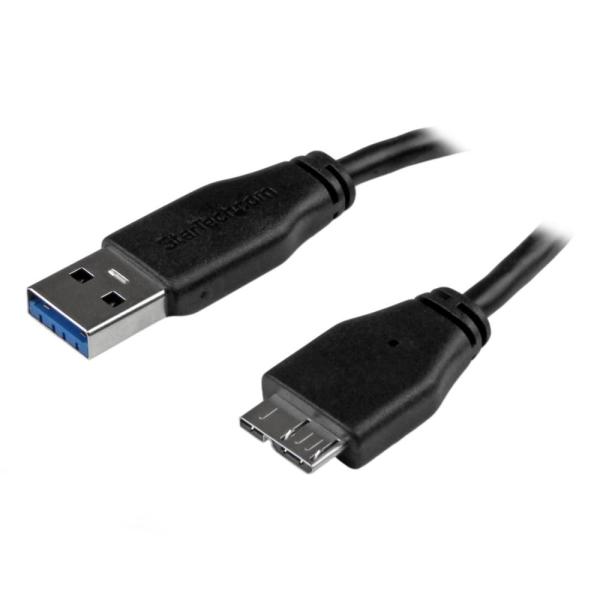 Micro USB 3.0 スリムケーブル A(オス) - マイクロB(オス) 15cm USB3A...