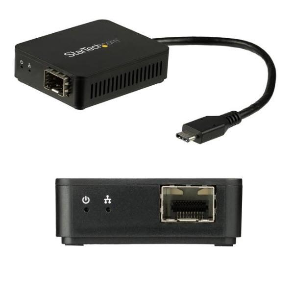 USB-C - 光ファイバー変換アダプタ オープンSFP 1000Base-SX/LX Window...