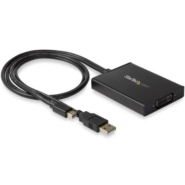 Mini DisplayPort - デュアルリンクDVI 変換アダプタ ブラック USBバスパワー...