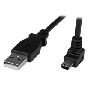USBケーブル/1m/Type-A-Mini B(L型上向き)/オス-オス USBAMB1MU｜123mk
