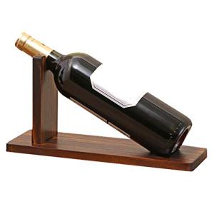 Anberotta 木製 ワインホルダー ワインラック シャンパン ボトル スタンド インテリア ディスプレイ W078 (ダークブラウン)の商品画像