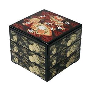 アサヒ興洋 三段重箱 黒 手まりの商品画像