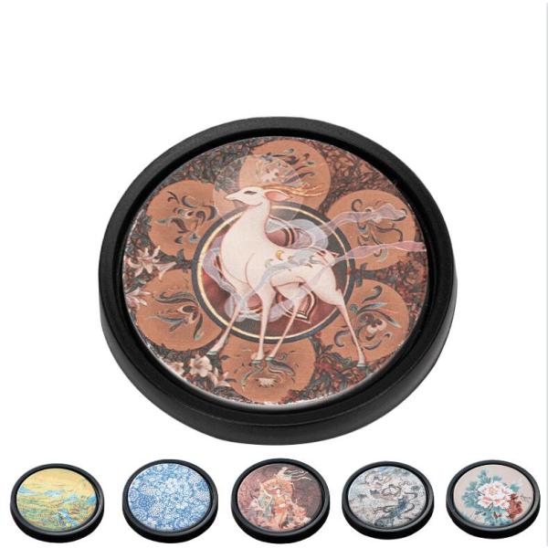 陶器製 茶器トレー 4個セット 速乾吸水 防熱耐高温 隔熱マット付き 茶道具 家庭用