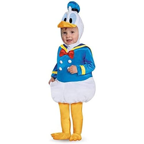 ドナルドダックコスチューム4点セット キッズ ハロウィン衣装 ベルベット素材 青トップス 黄色ズボン...