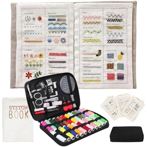 刺繍ステッチブック リネン生地 初心者向け 耐久性 クリエイティブガイド DIY 旅行用