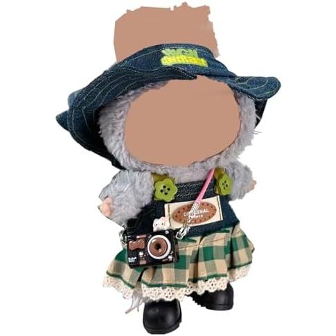 ラブブ17cm 着せ替え服 デニムスカートスーツ 4点セット 人形服 ぬいぐるみ服