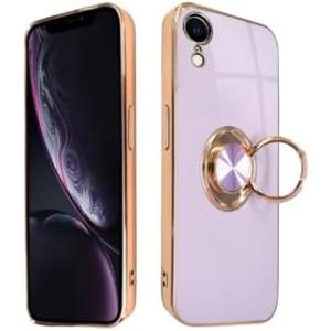 シズカウィル iPhoneXR スマホケース グリッティア リング付き 防衝撃 TPU素材 シックブラック