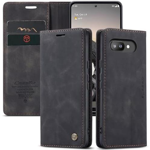 Google Pixel 9a 用 手帳型スマホケース レッド カード収納 横置き機能 耐衝撃 レザ...