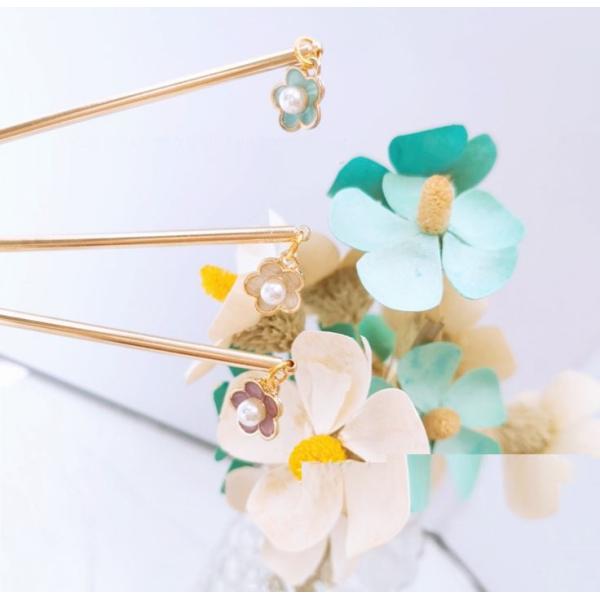 3点セット　金属のかんざし 髪飾り簪 かんざし 飴のかんざし  和装 和服小物 レトロ ヘアアクセサ...