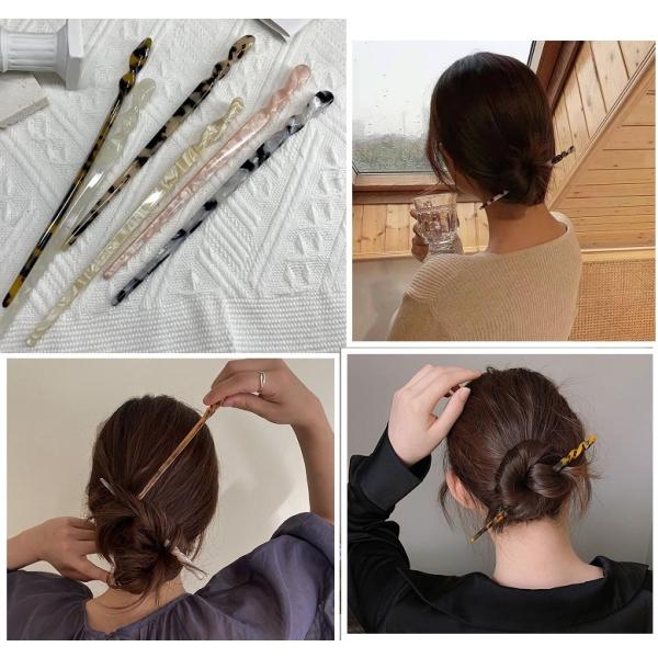 べっ甲風 1本 スティック かんざし ヘアスティック 一本 挿し シンプル ヘアアクセサリー 浴衣 ...