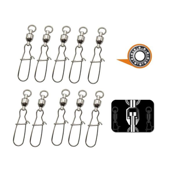 スイベル10点セット 高強度 ステンレス スイベル 耐腐食 海釣り 釣り道具 ルアー スナップ ボー...