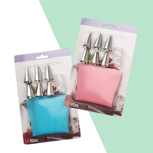 8pcs絞り口金セット シリコン袋  絞り袋 口金 金型 絞袋 絞り金 絞り口金セット 口金変換アダ...