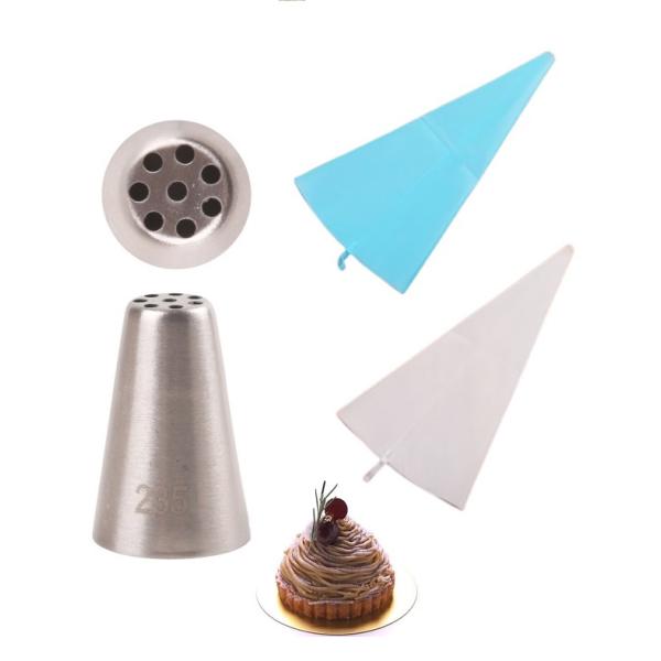 モンブラン絞り器 モンブラン口金絞り袋セット モンブラン口金 絞り袋1pcs  2点セット モンブラ...