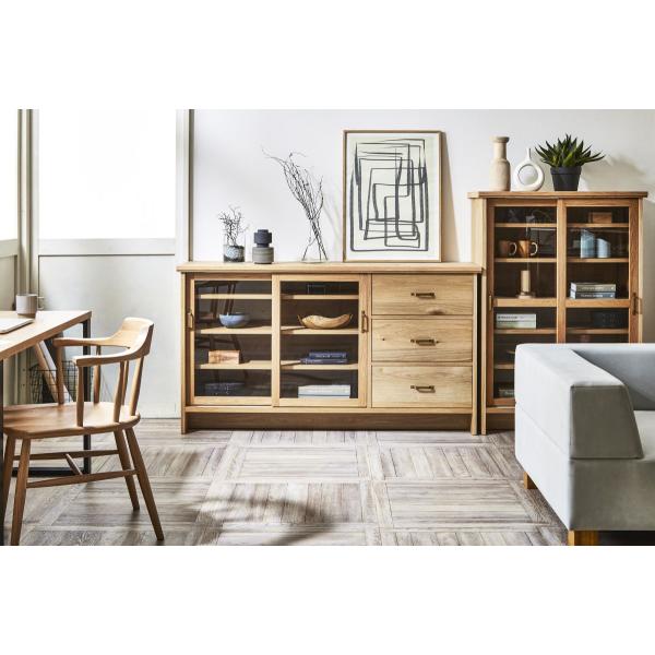 【 高級 】 国産 サイド ボード キャビネット 収納棚 組立込 NiPPONAIRE ニッポネア ...