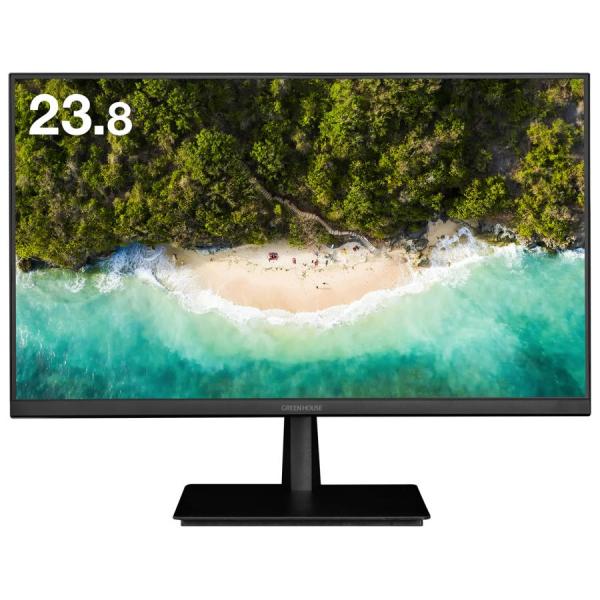 【取寄せ商品】23.8型ワイド フルHD対応広視野角LED 液晶ディスプレイ ブラック［グリーンハウ...