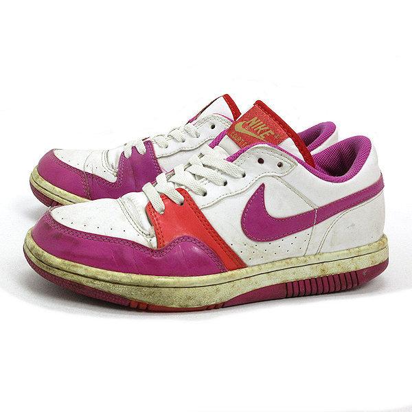 WW■【23.5cm】ナイキ/NIKE コートフォースLOW SL GSフェイクレザースニーカー■白...