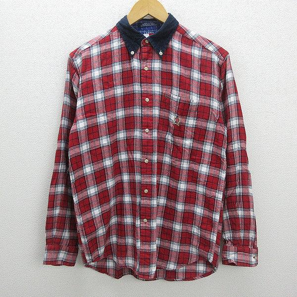 X★90s・古着 トミーヒルフィガー/TOMMY HILFIGER チェック柄 長袖ライトネルシャツ...