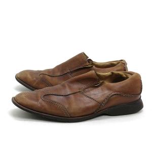 y■【UK6.5】クラークス/CLARKS サイドゴア レザーシューズ/ビジネス■茶MENS/8【中...