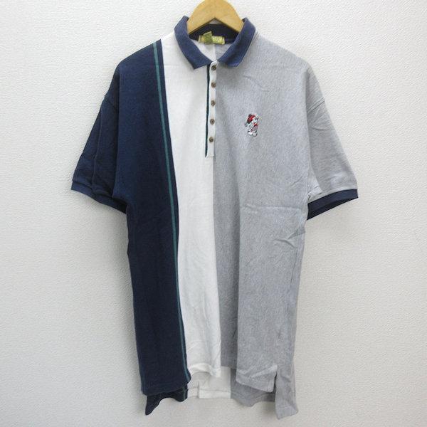 k■USA製■CROSS CREEK PRO COLLECTION ミッキー刺繍 鹿の子地 半袖ポロ...