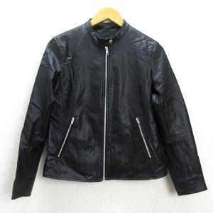 s□ユニクロ/UNIQLO 404207 ネオレザーライダースジャケット【M