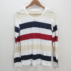 y■ノースフェイス/THE NORTH FACE ボーダー柄 ロングスリーブTシャツ/ロンT■マルチ【メンズL】MENS/44【中古】