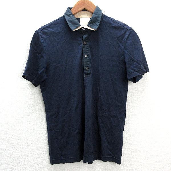 y■ウーヨンミ/WOOYOUNGMIストレッチ 半袖ポロシャツ■紺【 46 】バスストップMENS/...