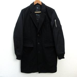 k□シップス/SHIPS ウールチェスターコート【M】紺/MENS/タイト細身