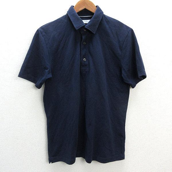 a■ユナイテッドアローズ/Green Label Relaxing 鹿の子 半袖ポロシャツ【M】紺/...