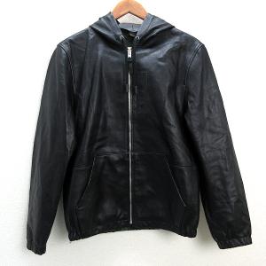 COACH フード付きブラックレザージャケット美品！ COACH（コーチ） フーディッドレザー Hooded Leather レザージャケット
