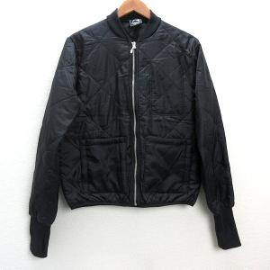 y□ユニクロ/UNIQLO フェイクレザー襟付き Sライダースジャケット□黒