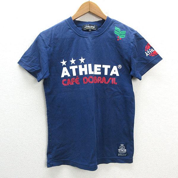 a■アスレタ/ATHLETA ビッグロゴプリント 半袖Tシャツ【S】青/MENS/107【中古】