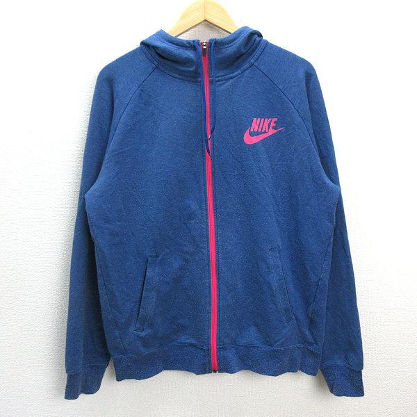 z■ナイキ/NIKE フルジップパーカ スポーツウエア【XL】青/men&apos;s/126【中古】