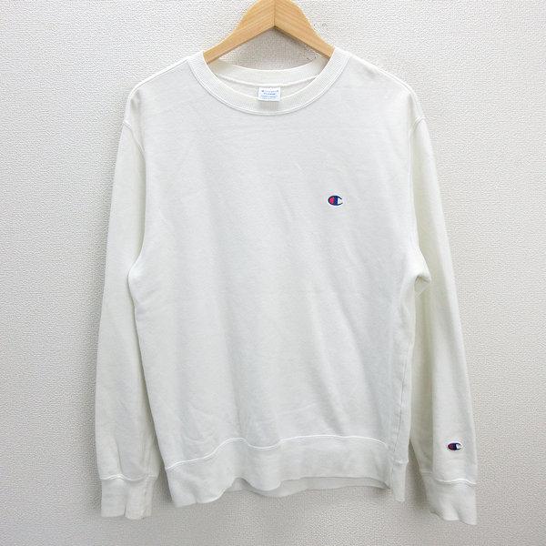 s■チャンピオン/champion ロゴ刺繍 スウェット トレーナー【XL】白/MENS/140【中...