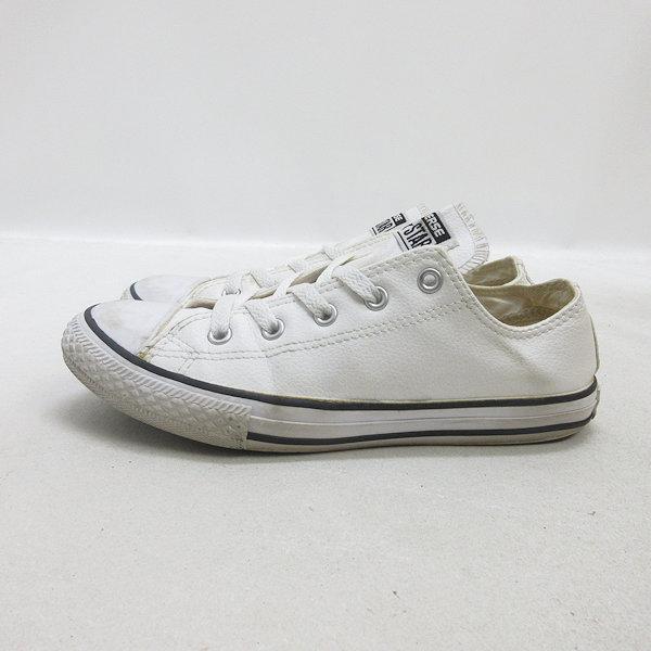 y■【21.5cm】コンバース/CONVERSE ALLSTAR LOW型押しレザースニーカー■白K...