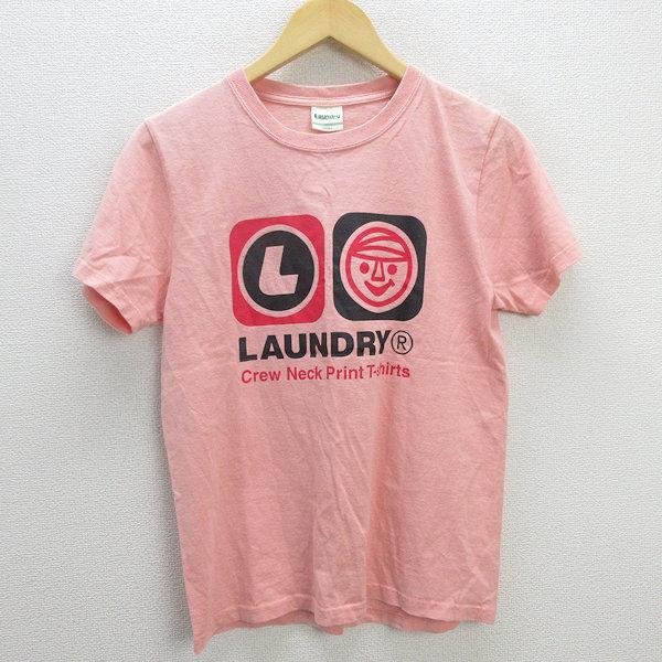 z■ランドリー/LAUNDRY プリントTシャツ【S】ピンク/men&apos;s/93【中古】■