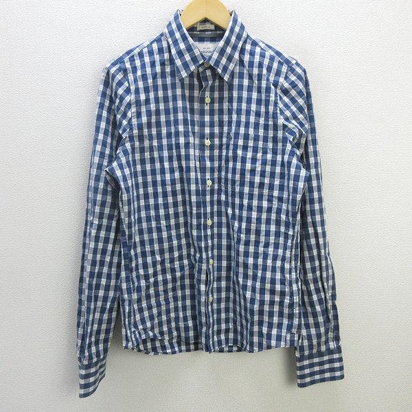 s■アバクロンビー＆フィッチ/Abercrombie&amp;Fitch チェック柄 長袖シャツ【M】白紺/...