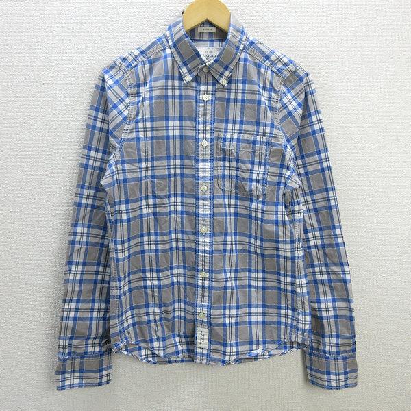 s■アバクロンビー＆フィッチ/Abercrombie&amp;Fitch チェック柄 長袖BDシャツ【S】灰...