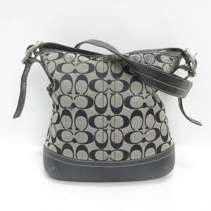COACH◇ショルダーバッグ_シグネチャー_ブラウンレザー/--/BRW/総柄