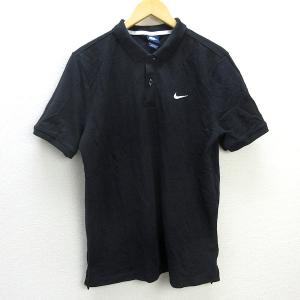 G■ナイキ/NIKE 半袖ポロシャツ/鹿の子地【XL】黒/men's/71【中古】■｜1976maniraizu