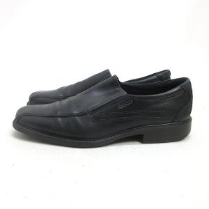 k■【45】エコー/ecco スワールトゥ サイドゴア レザーシューズ 29cm程度/黒/MENS■...