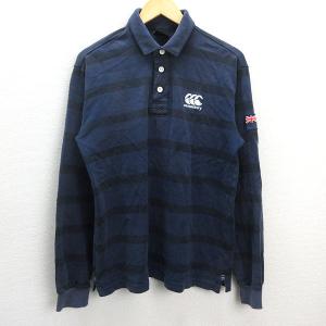 G■カンタベリー/CANTERBURY ラガーシャツ/長袖【XL】紺黒/men's/62【中古】■｜1976maniraizu