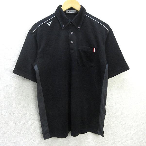 G■ツアーステージ/TOURSTAGE 半袖BDシャツ/ゴルフウェア【L】黒/men&apos;s/50【中古...