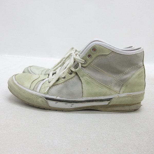 D■【26.5cm】フーピー/whoop'EE レザースニーカー■白系/MENS■23【中古】