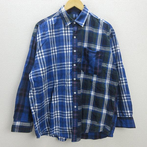 G■エフエーティー/FAT BIGSCOT　長袖シャツ/チェック柄【SKINNY】青/men's/3...