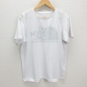 G■ノースフェイス/THE NORTH FACE ロゴTシャツ/コットン NT31620【M程度】白/men's/13【中古】■