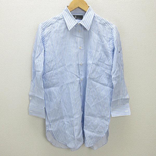 H■ダンヒル/dunhill ストライプ柄 長袖シャツ ワイシャツ オーダー品 西武百貨店/MENS...