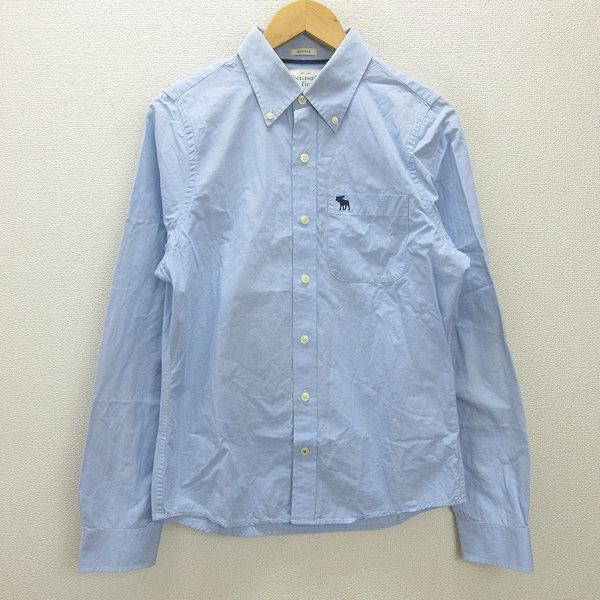 H■アバクロンビー＆フィッチ/Abercrombie Fitch 長袖ボタンダウンシャツ【M】水色/...